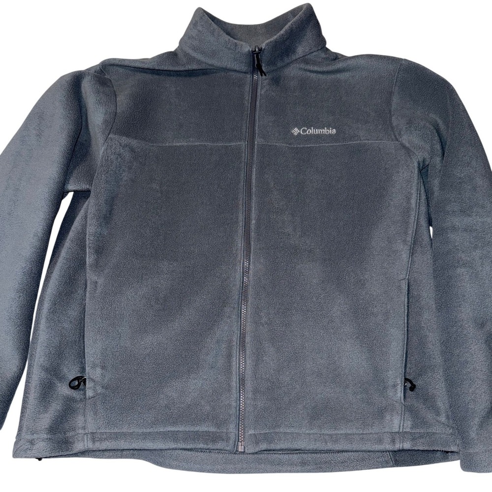 Columbia Womens Interchange Fleece Jacket Gray Full Zip Mock Neck XL